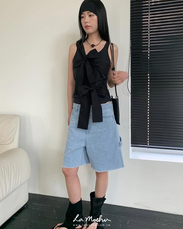 蝴蝶結綁帶背心